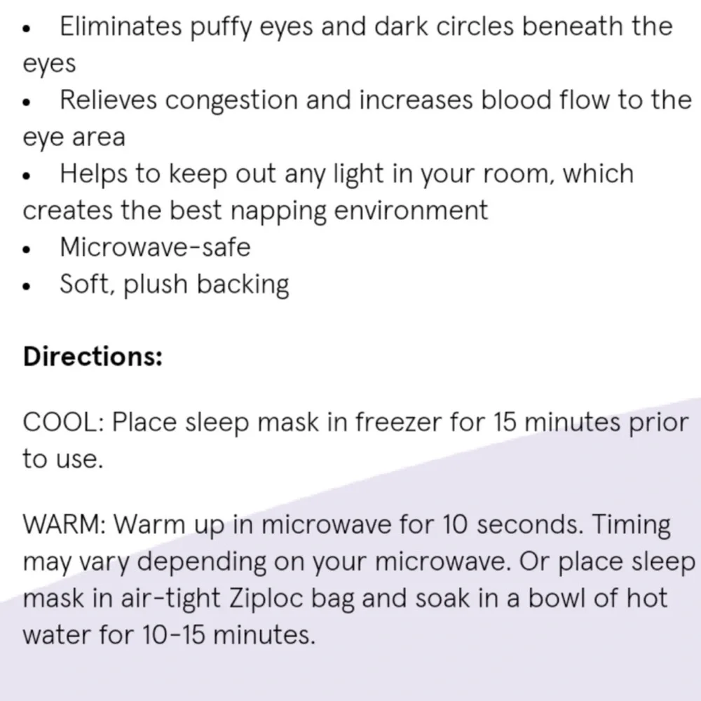 🆕 Grace & Stella Hot + Cool Gel Bead Sleep Mask in Purple Pink - Picture 4 of 11